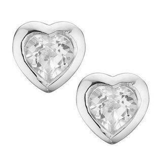 Christina Collect 925 sterling silver Topaz hearts small hearts with white topaz, model 671-S16